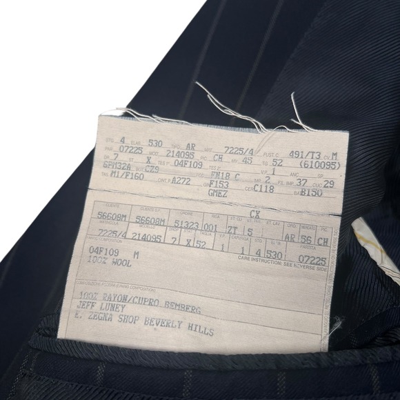 Ermenegildo Zegna Vintage Trofeo Blue Navy Pinstripe Blazer Size IT52 US42 - Picture 7 of 8